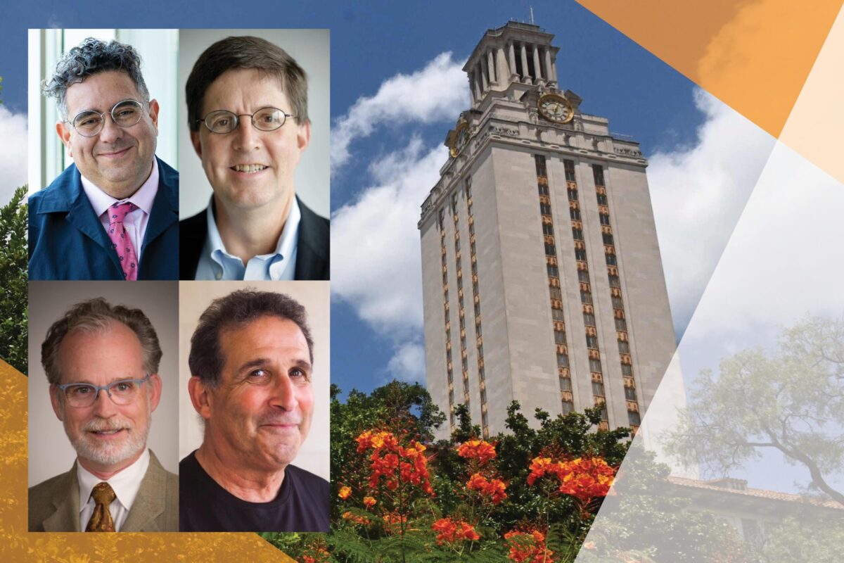 Dean Ramón H. Rivera-Servera, professor Eric Anslyn, professor Howard Ochman and professor Christopher Wlezien