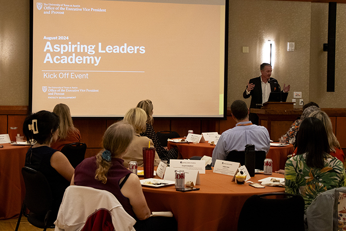 President Jay Hartzell welcoming the new cohort of the Academic Leaders Academy.